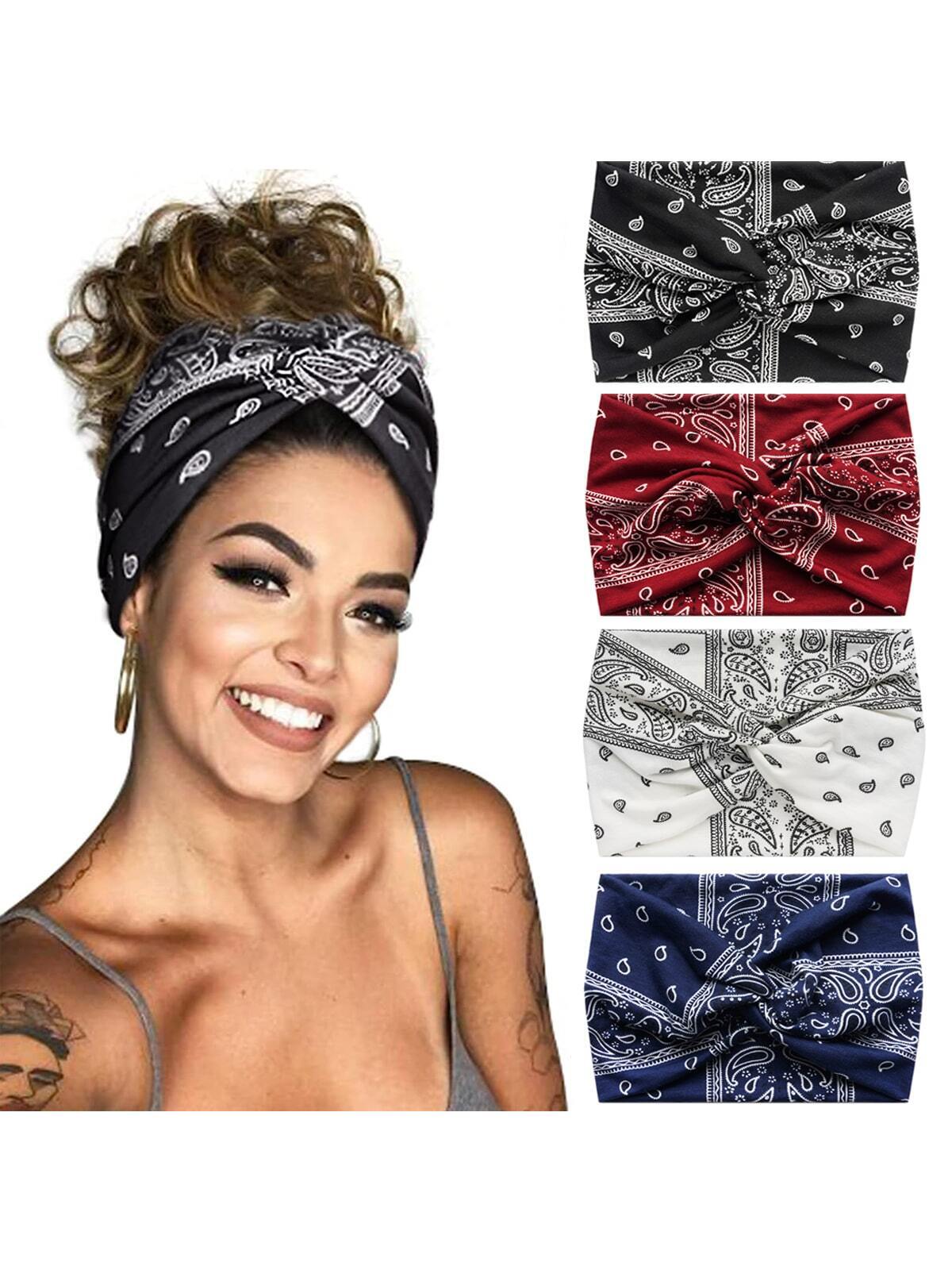 1pc/4pcs Women Fashion Wide Tie-Knot Headbands