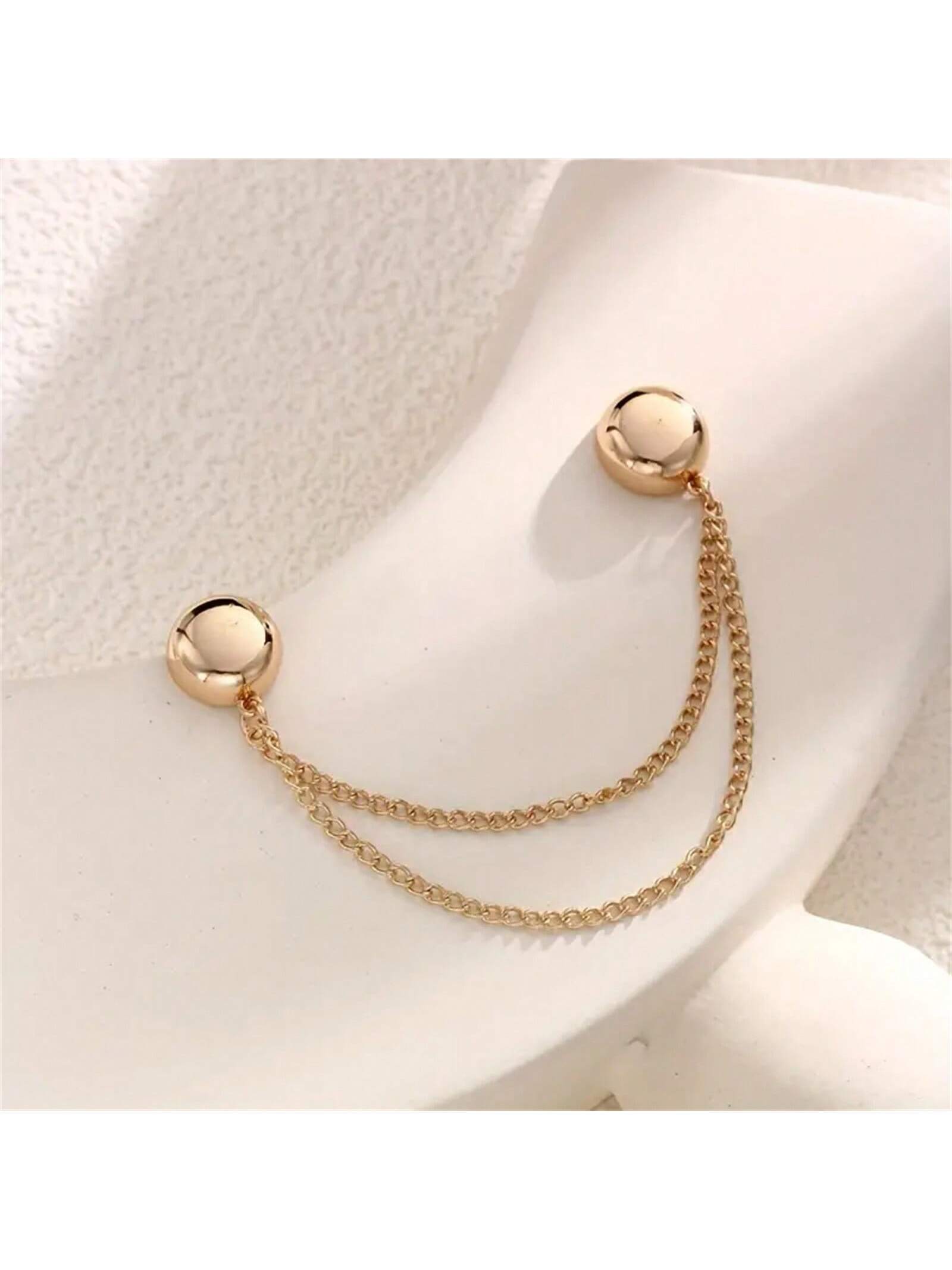 1pc Adjustable Magnetic Pant Clips & Sleeve Clips - Durable Alloy Hem Clips 2-piece Set/Gold 2 Pieces