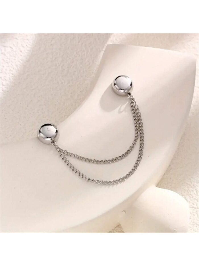 1pc Adjustable Magnetic Pant Clips & Sleeve Clips – Durable Alloy Hem Clips 2-piece Set/Silver 2 Pieces