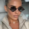1pc Asymmetrical Y2K Metal Rhombus Fashionable Fashion Glasses