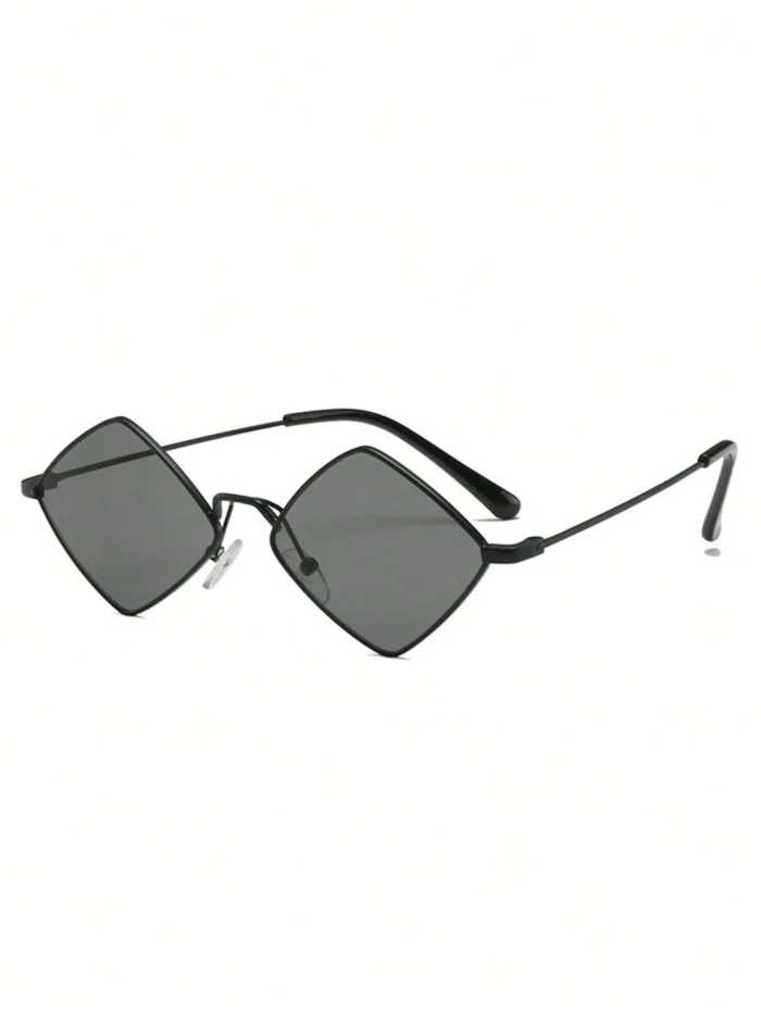 1pc Asymmetrical Y2K Metal Rhombus Fashionable Fashion Glasses - Image 4