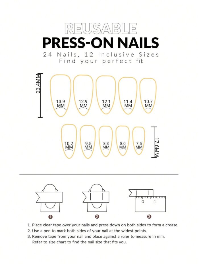 24pcs Almond 3D Gel Makes French Tip Press On Nails Medium 3D Flower Gel Makes Nail Design - Image 5
