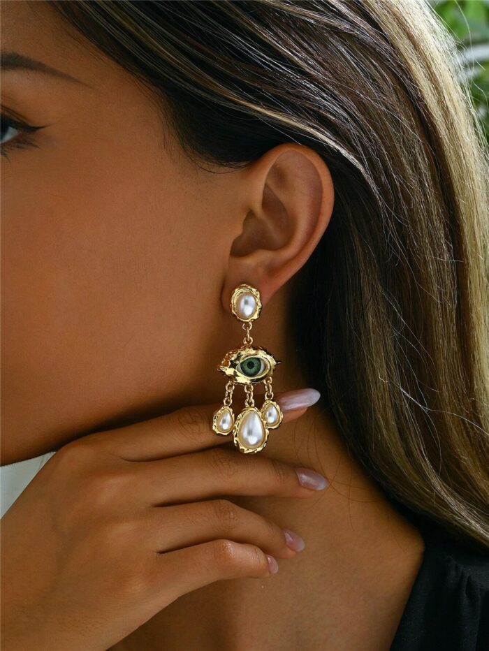 2pcs Exaggerated Eyes Earrings - Image 2