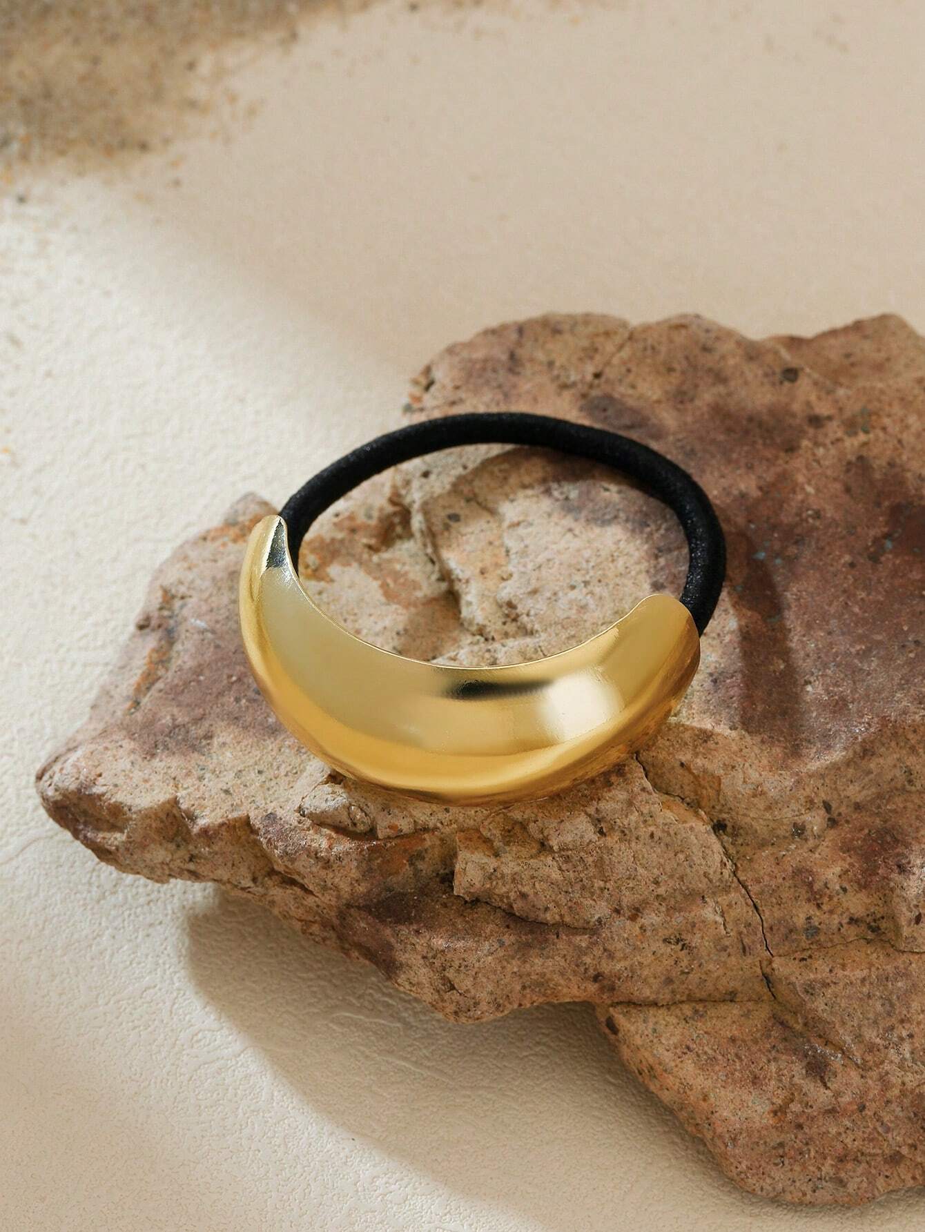 3pcs/1pc Elegant Alloy Solid Colour Bow Hair Tie Geometric Shape Hair Ties - Image 3