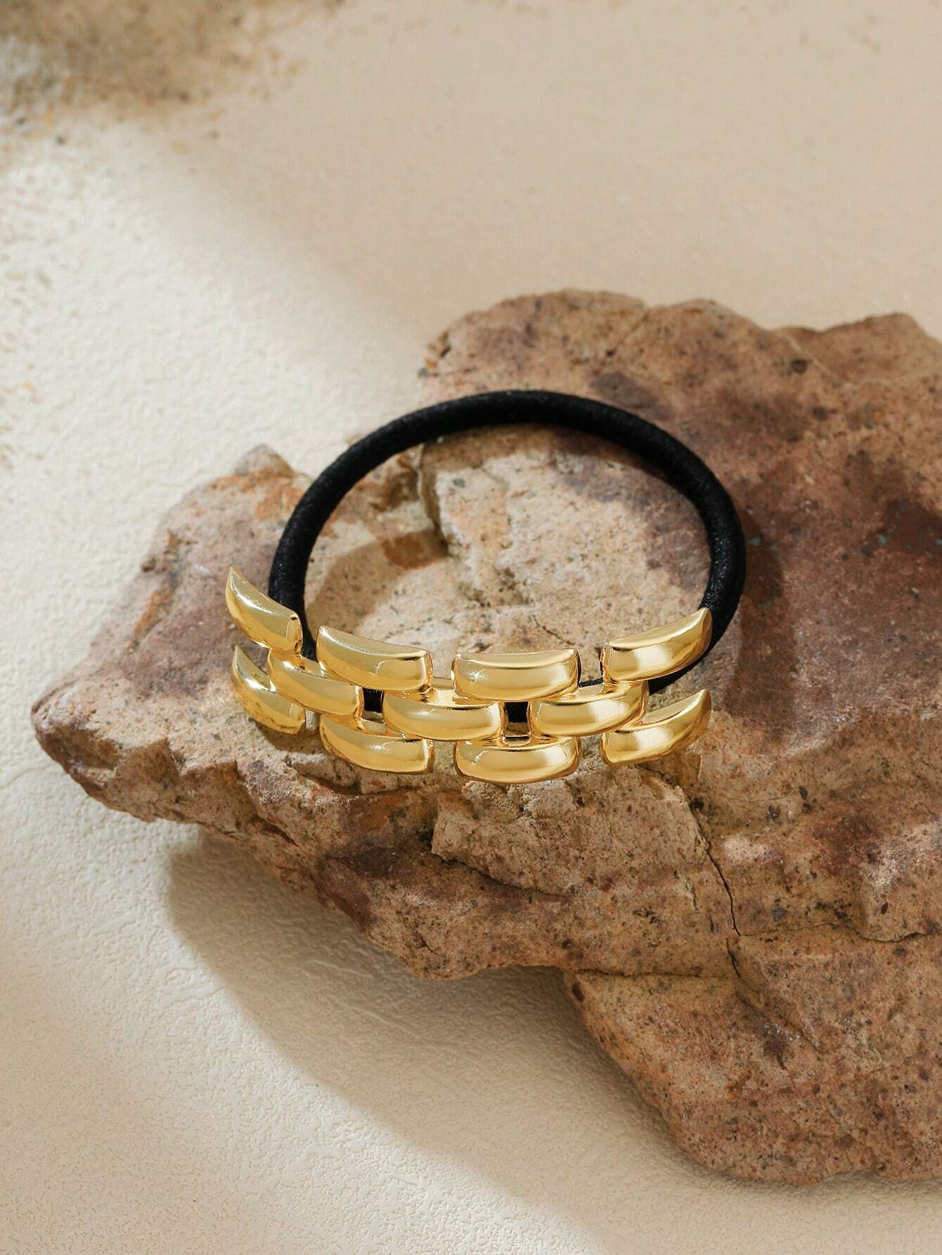 3pcs/1pc Elegant Alloy Solid Colour Bow Hair Tie Geometric Shape Hair Ties - Image 2