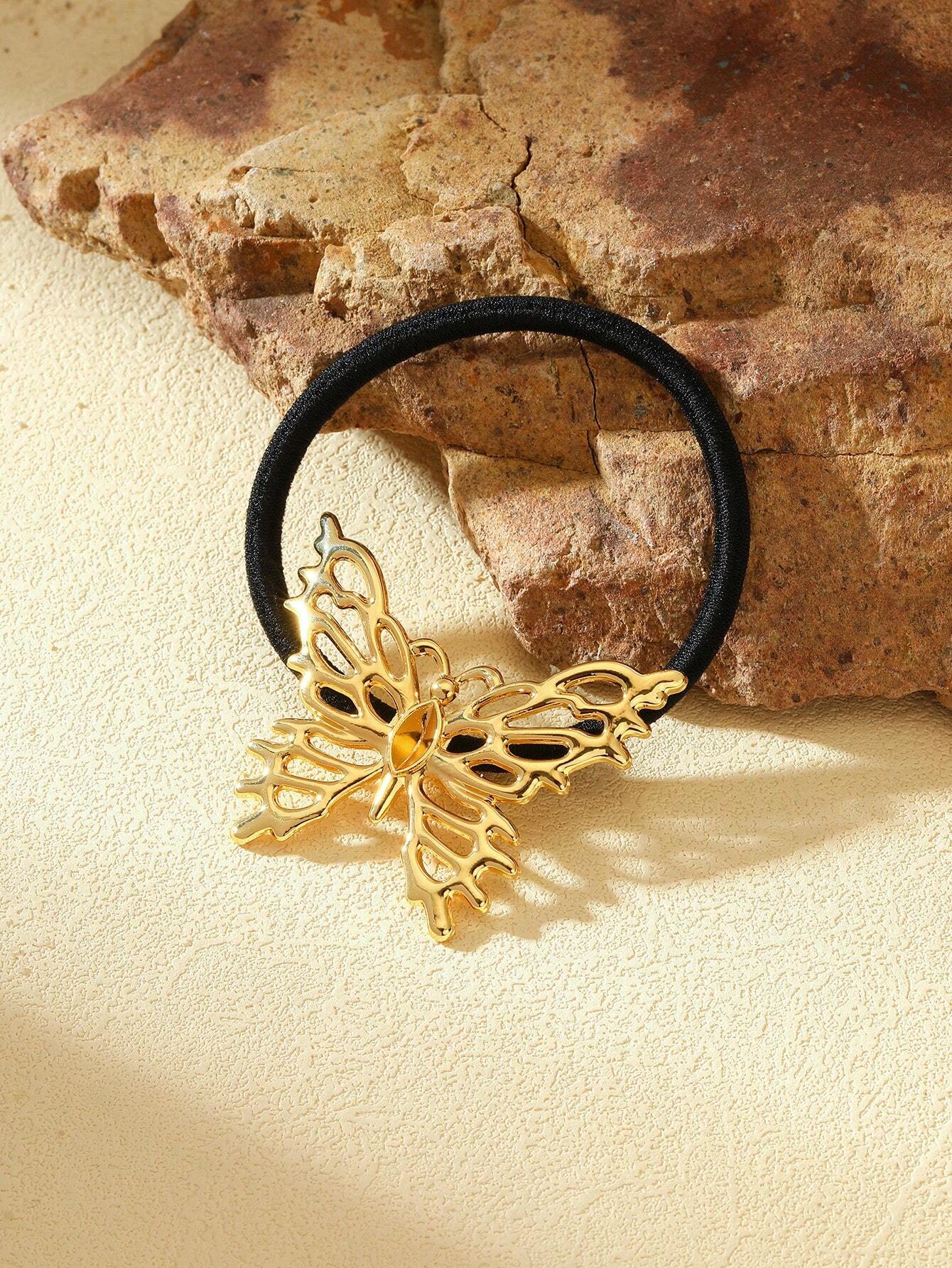 3pcs/1pc Elegant Butterfly Asymmetrical Geometric Hair Rope Hair Accessories - Image 2