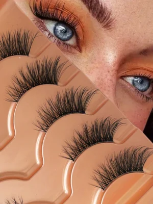 5 Pairs Cat Eye Half-Lash Set, 5-10mm D Curl, Natural & Soft False Eyelashes