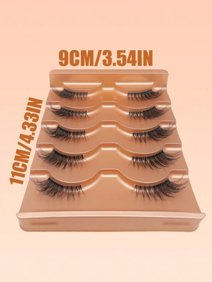 5 Pairs Cat Eye Half-Lash Set, 5-10mm D Curl, Natural & Soft False Eyelashes - Image 4