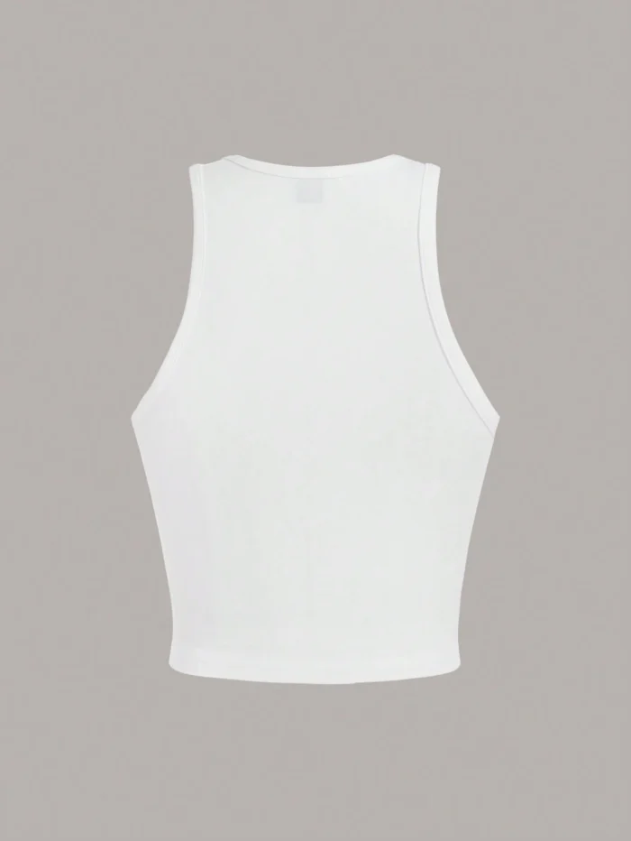 SHEIN EZwear Women's Casual Simple Star Pattern Round Neck Tight Fitting Crop Tank Top - Image 3