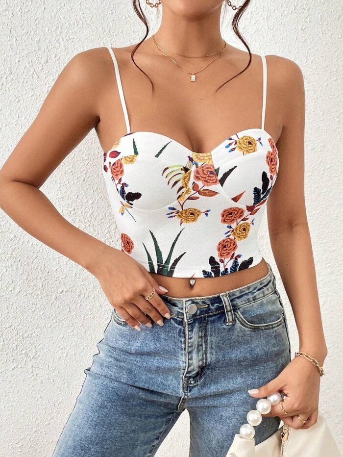 SHEIN Privé Women Camisole Top Floral Print Cami Top - Image 3