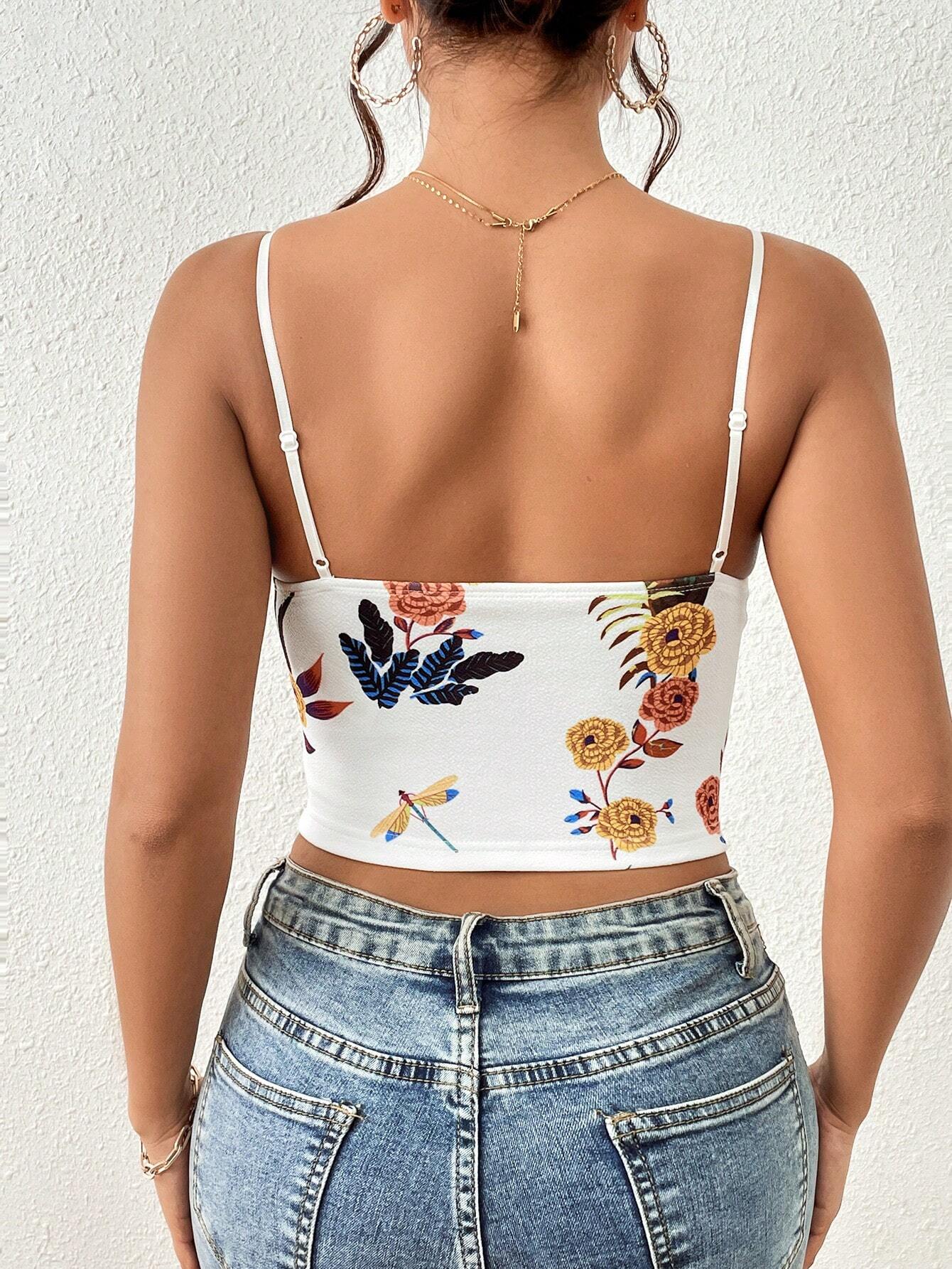 SHEIN Privé Women Camisole Top Floral Print Cami Top - Image 2