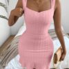 SHEIN Privé Women's Summer Solid Color Texture Bodycon Dress