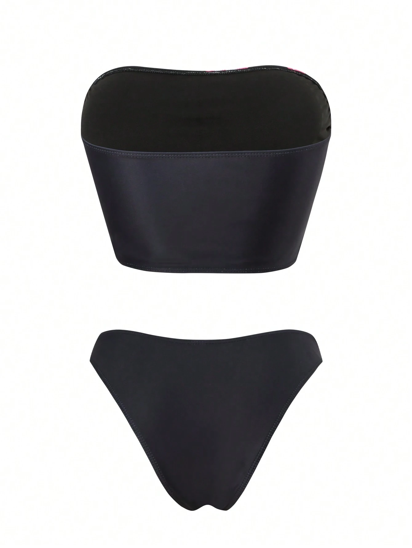 Swim SXY Women's Sexy High Cut Red Floral Print Bandeau And Bottoms Tankini Swimsuit - Image 5