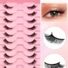 10 Pairs Half Lashes Natural Look Wispy Fluffy Cat Eye Look Natural