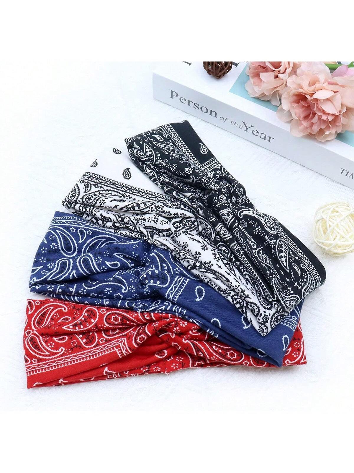1/4 Pcs Boho Headband Women Headband Hairband Turban Soft Flower Headbands - Image 2