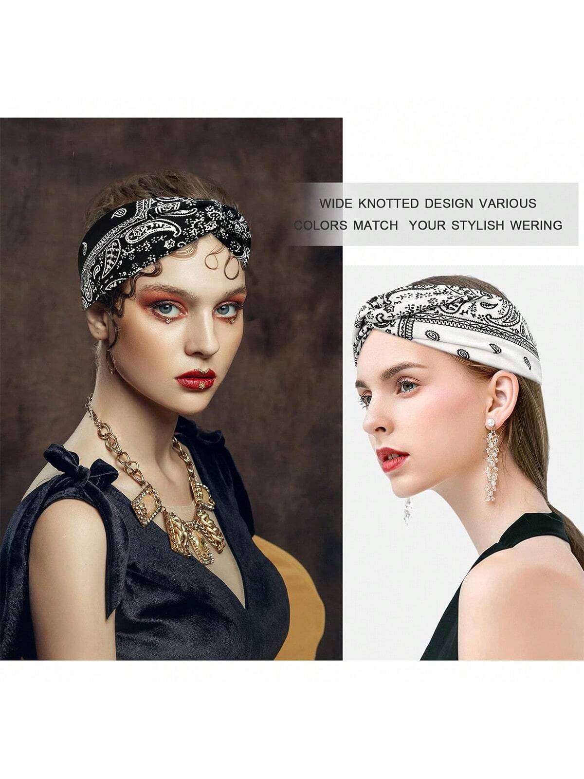 1/4 Pcs Boho Headband Women Headband Hairband Turban Soft Flower Headbands - Image 4