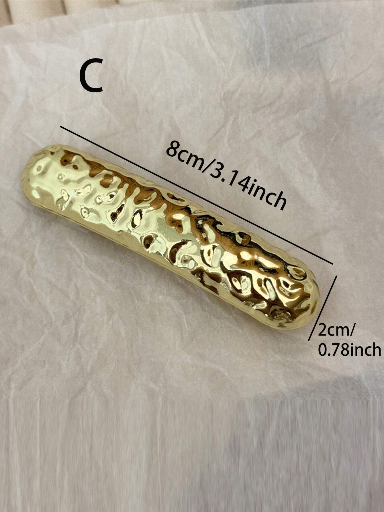 3pcs/1pc Elegant Gold Metallic Hair Scrunchies, Luxury Women Ponytail Holders - Image 4