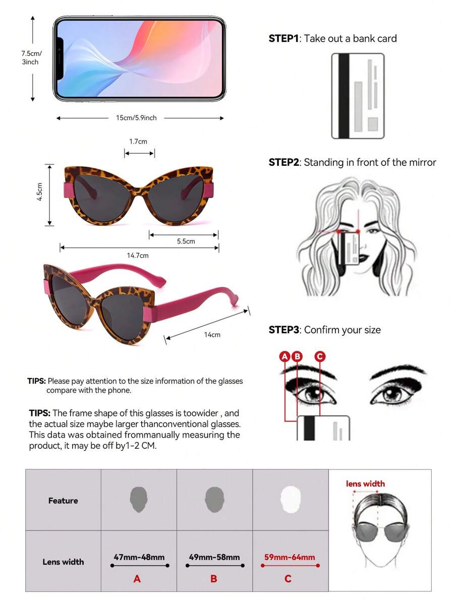 Polarized Sunglasses, Retro Leopard Print Cat Eye Frame Plastic Fashion Sunglasses - Image 5