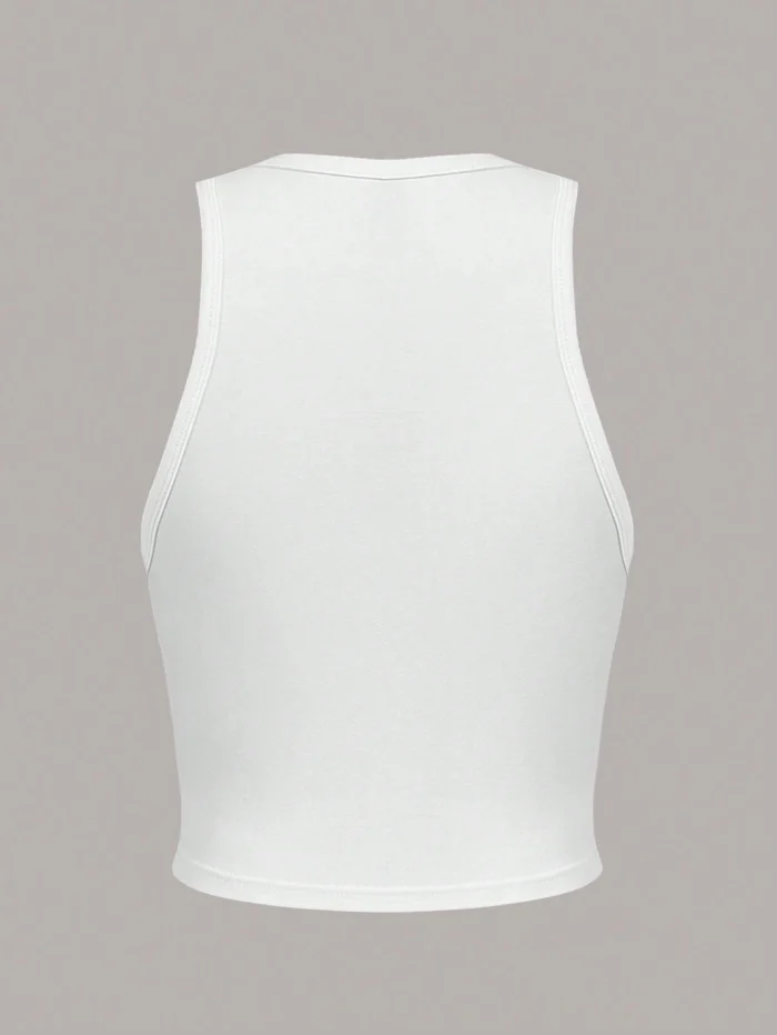 SHEIN EZwear Casual Cherry Print Slim Fit Round Neck Tank Top - Image 2