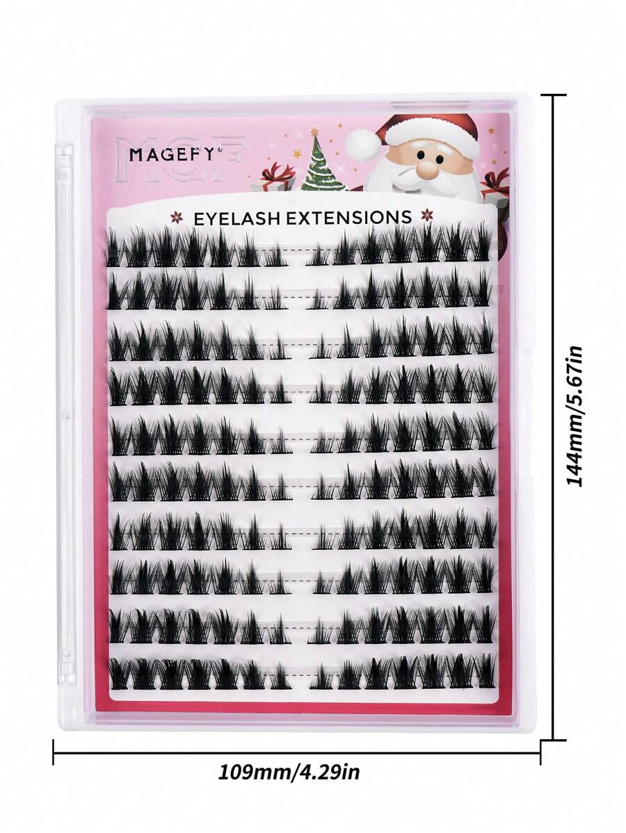 140 Clusters CC Curl Single Cluster Segmented False Eyelashes Ten Rows Natural & Realistic Three-Step European And American Style,Wet Mangga Eyelashes, Crossed 3d Fluffy Faux Eyelashes - Image 3