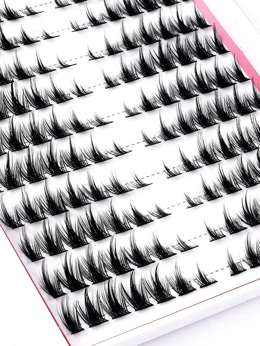 140 Clusters CC Curl Single Cluster Segmented False Eyelashes Ten Rows Natural & Realistic Three-Step European And American Style,Wet Mangga Eyelashes, Crossed 3d Fluffy Faux Eyelashes - Image 8