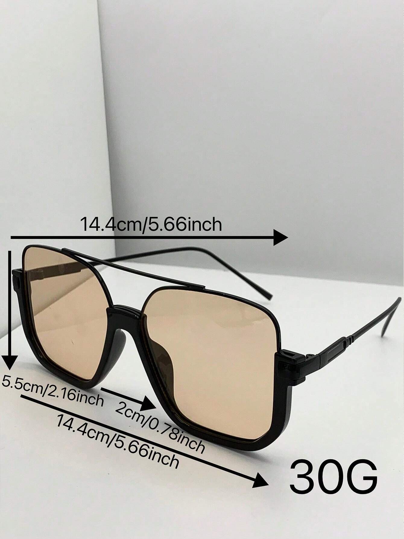 1pc Vintage Polygonal Double-Bridge Women Fashion Glasses Fashion Glasses - Image 2
