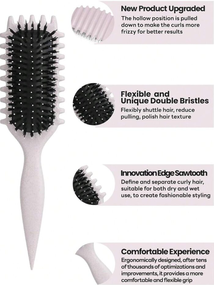 New Curl Defining Brush – Anti-Frizz Detangling Curl Brush, No-Pull Styling Tool For Perfect Curly & Wavy Hair - Image 5