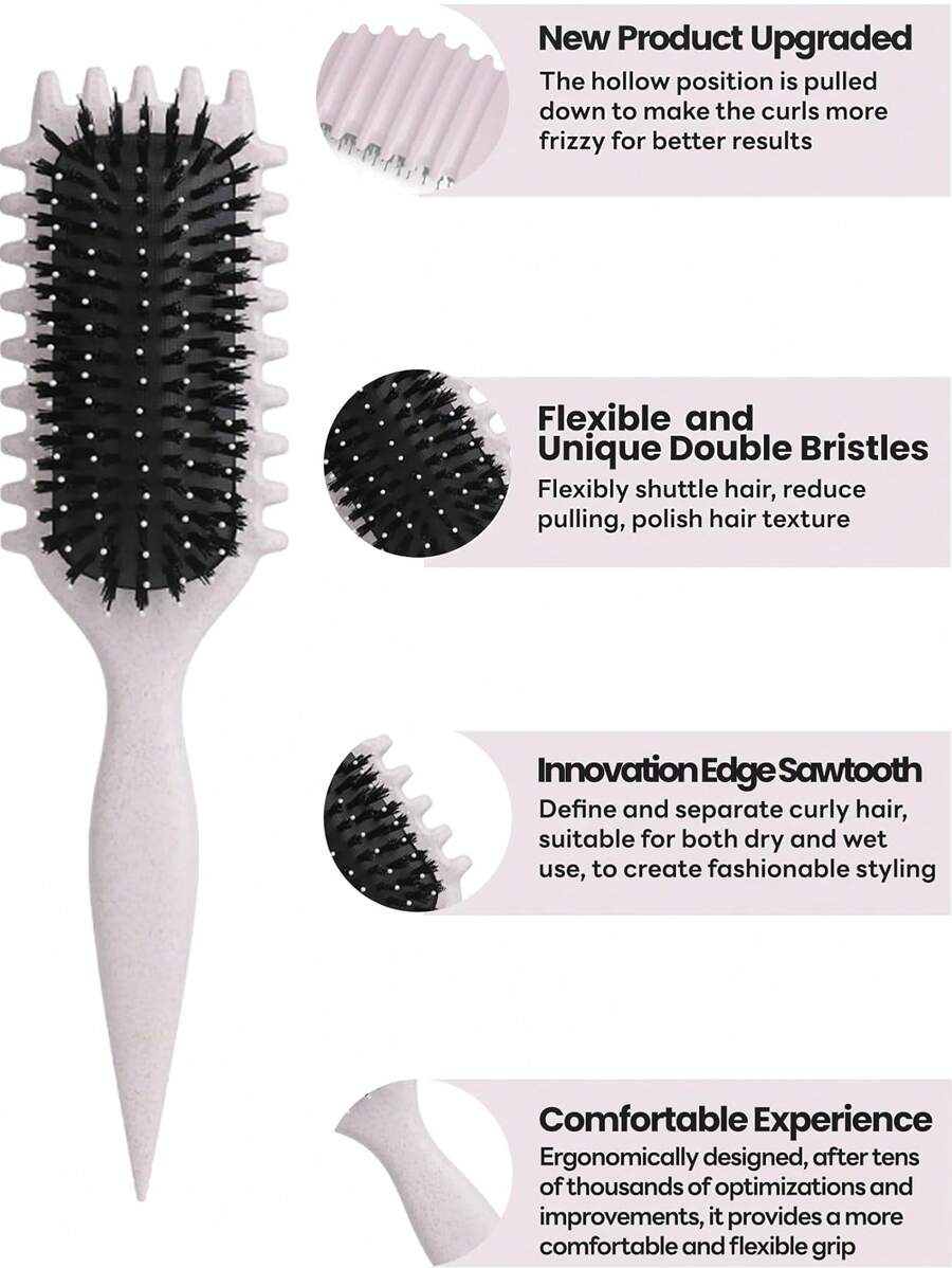 New Curl Defining Brush – Anti-Frizz Detangling Curl Brush, No-Pull Styling Tool For Perfect Curly & Wavy Hair - Image 5
