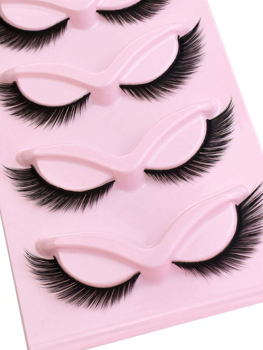 5 Pairs/Pack Cat Eye False Eyelashes Fox Eye Angel Artificial Mink Super Large Curly Fluffy False Eyelashes Natural Makeup Effect - Image 3