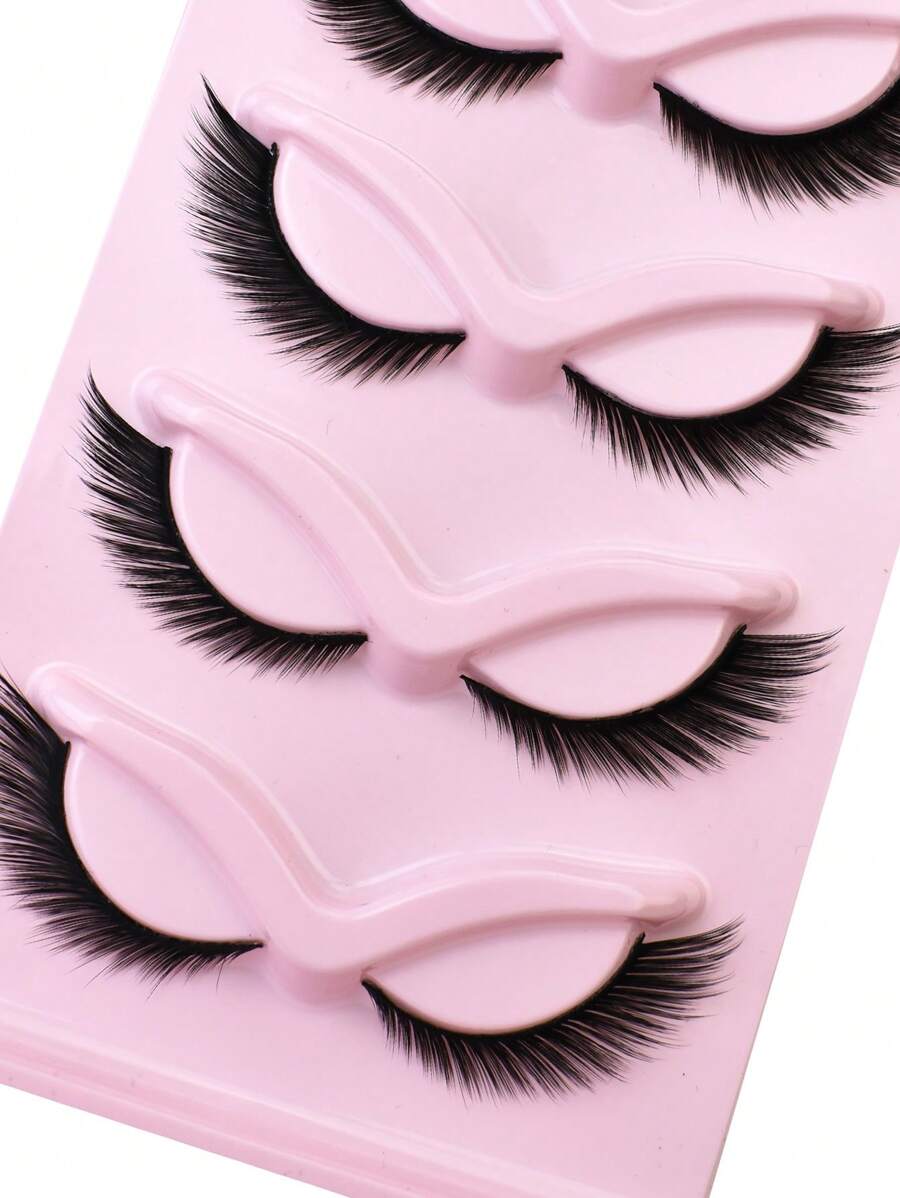 5 Pairs/Pack Cat Eye False Eyelashes Fox Eye Angel Artificial Mink Super Large Curly Fluffy False Eyelashes Natural Makeup Effect - Image 4
