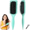 New Curl Defining Brush – Anti-Frizz Detangling Curl Brush, No-Pull Styling Tool For Perfect Curly & Wavy Hair