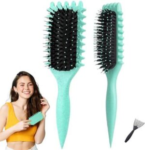 New Curl Defining Brush – Anti-Frizz Detangling Curl Brush, No-Pull Styling Tool For Perfect Curly & Wavy Hair