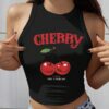 SHEIN EZwear Women's Black Cherry Print Crop Tank Top: Cute & Casual Summer Style