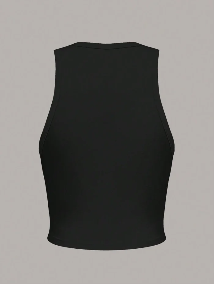 SHEIN EZwear Women's Black Cherry Print Crop Tank Top: Cute & Casual Summer Style - Image 2
