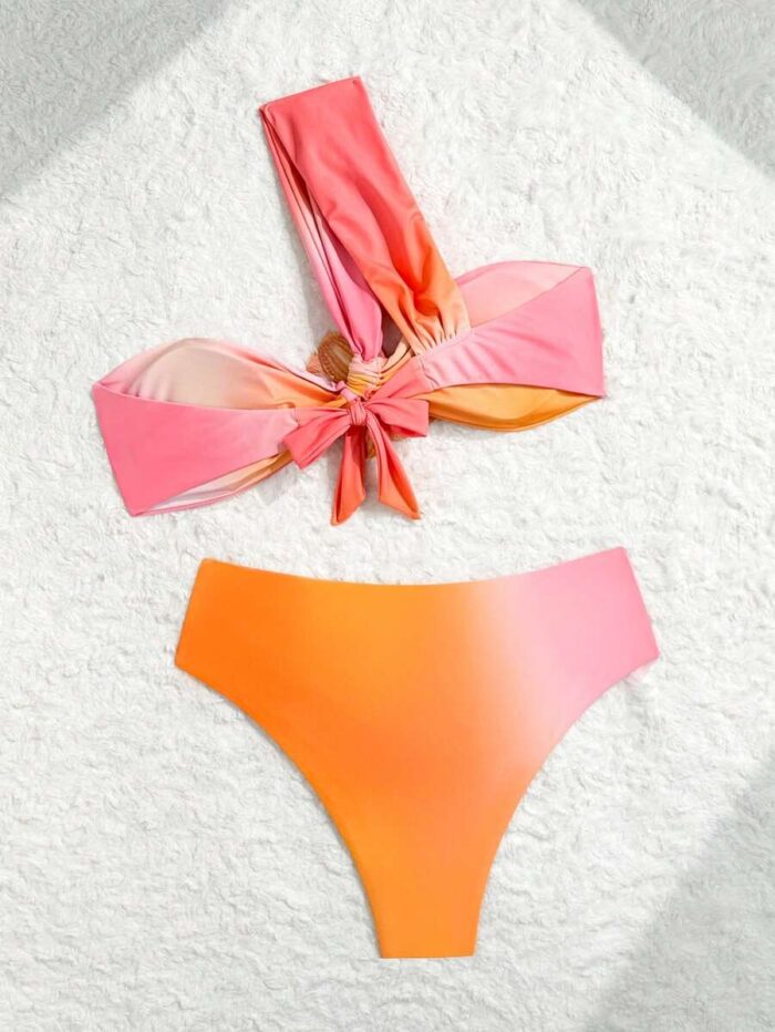 Swim SXY Women 2pcs Spring Break 3D Floral Decor Sleeveless Backless Bikini Set - Image 5