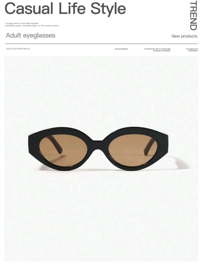 1 PC Women's Acrylic Casual Retro Oval Fashion Black Eyeglasses Suitable - Image 3