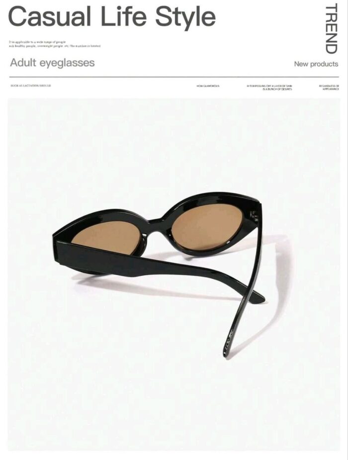 1 PC Women's Acrylic Casual Retro Oval Fashion Black Eyeglasses Suitable - Image 4