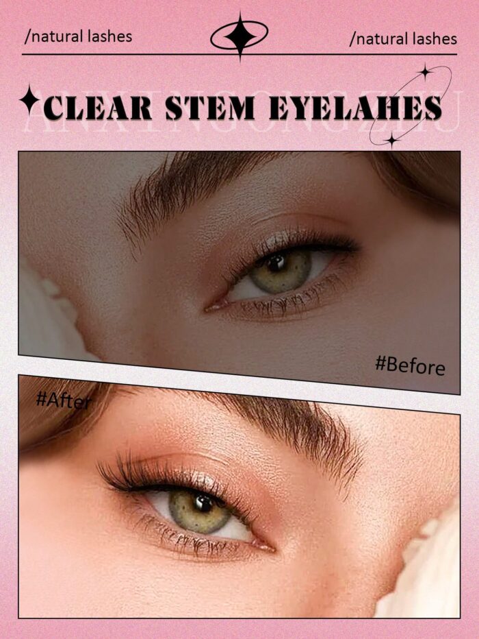 10 Pairs Clear Band Half Lashes Natural Look Wispy Fluffy Cat Eye Look Natural Short Accent Lashes - Image 5