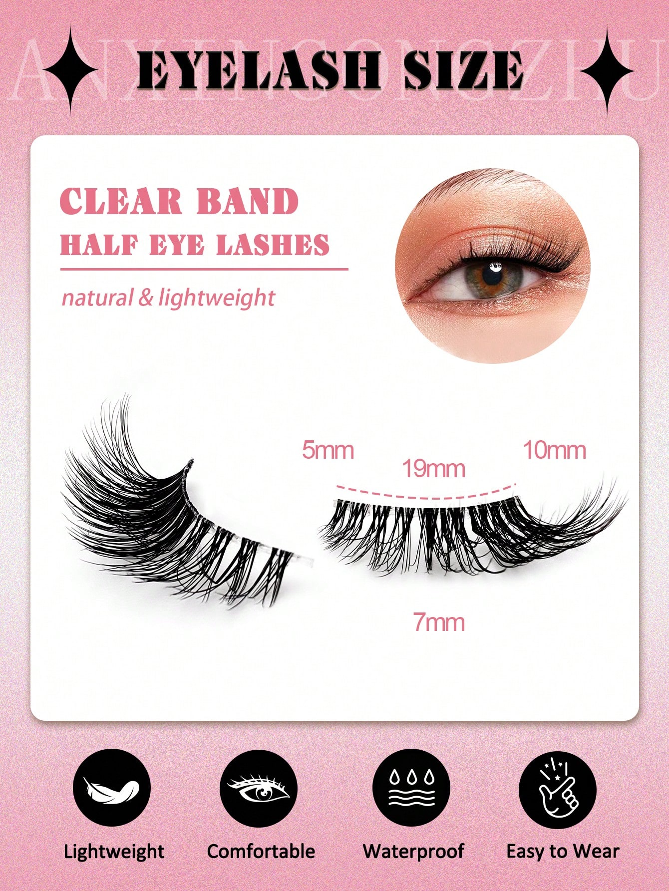 10 Pairs Clear Band Half Lashes Natural Look Wispy Fluffy Cat Eye Look Natural Short Accent Lashes - Image 6