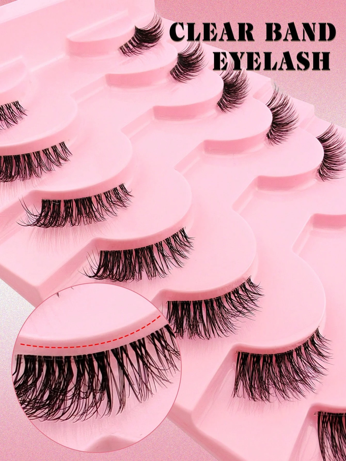 10 Pairs Clear Band Half Lashes Natural Look Wispy Fluffy Cat Eye Look Natural Short Accent Lashes - Image 9