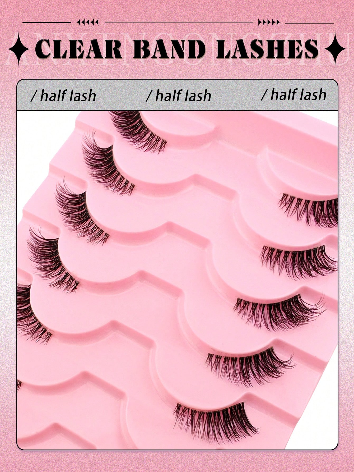 10 Pairs Clear Band Half Lashes Natural Look Wispy Fluffy Cat Eye Look Natural Short Accent Lashes - Image 10