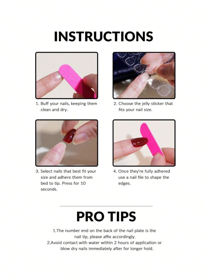 30pcs Medium-Long Almond-Shaped French Romantic 3D Flower False Nail Tips Set - Image 4