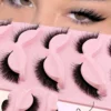 5 Pairs Full False Eyelashes Cat Eye Lashes Faux Mink Eyelashes Natural Long Full Strip Lashes Winged End Eye Elongated