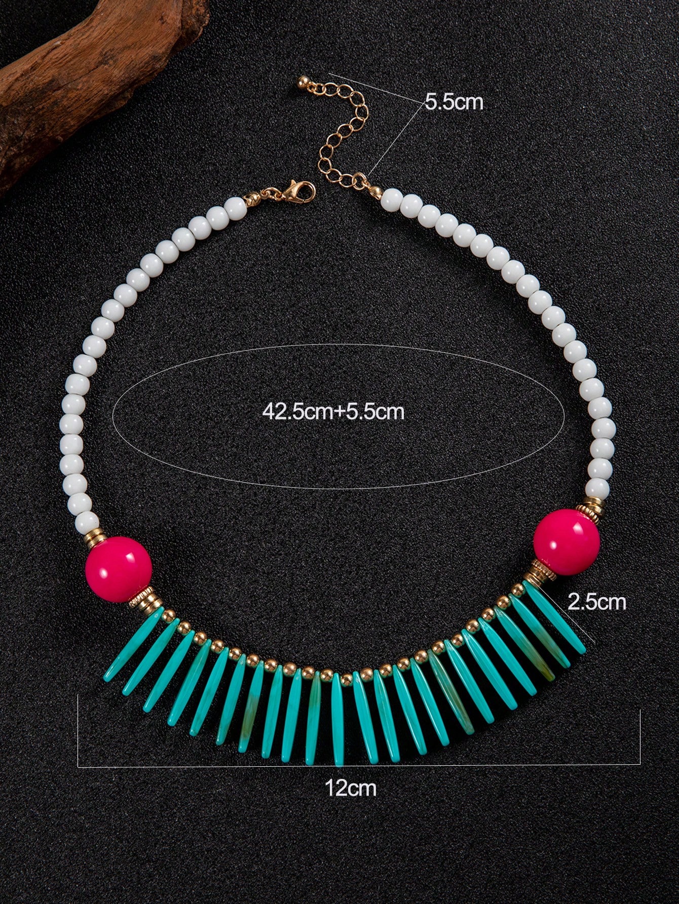 imoli 1pc Fashionable Handmade Acrylic Beaded Necklace - Image 2