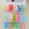 10pcs/30pcs Acrylic Resin Exaggerated Hoop Earring Set
