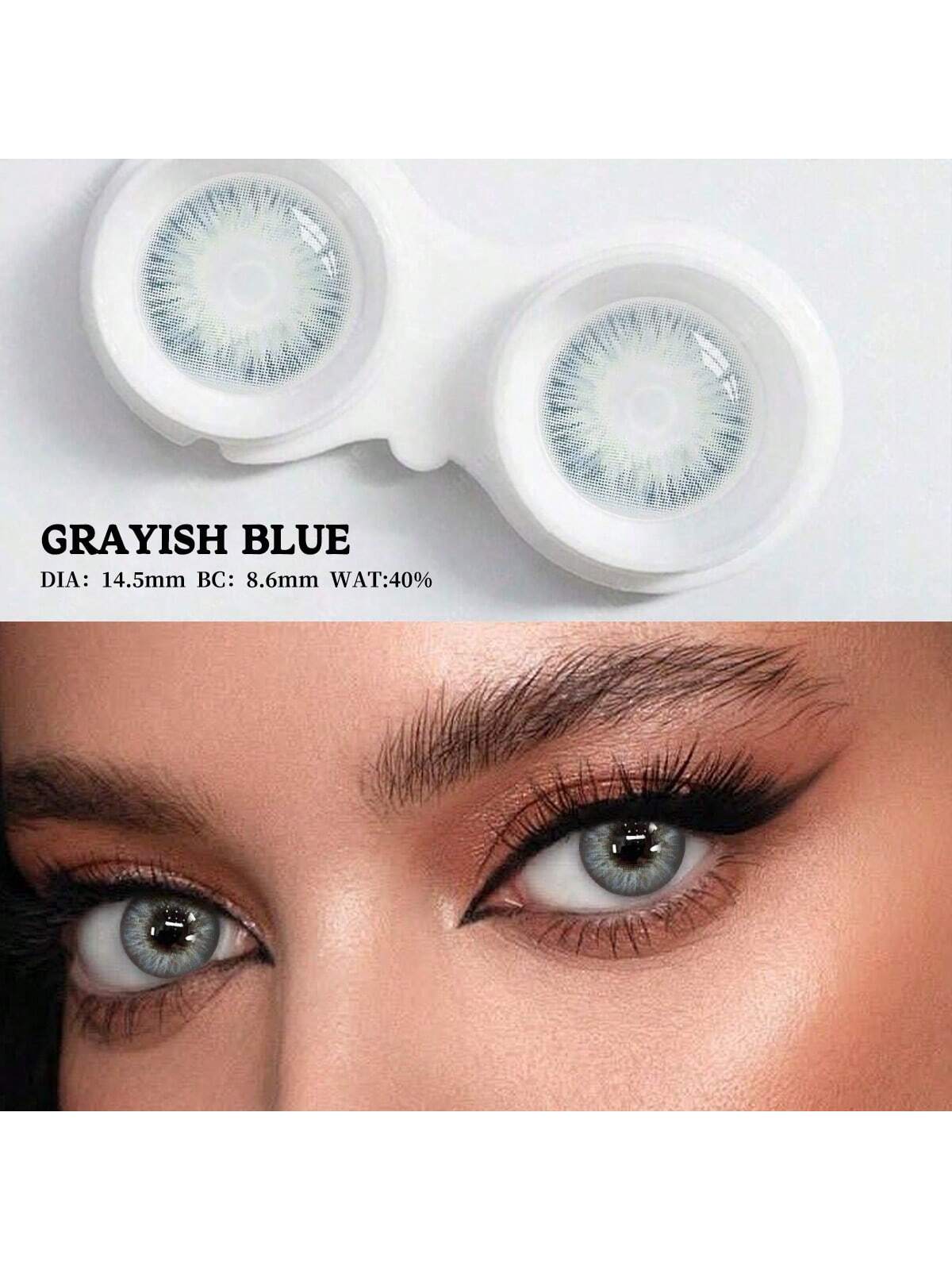 1 Pair Of Eye Grey Blue Makeup Colored Contact Lenses - Image 2