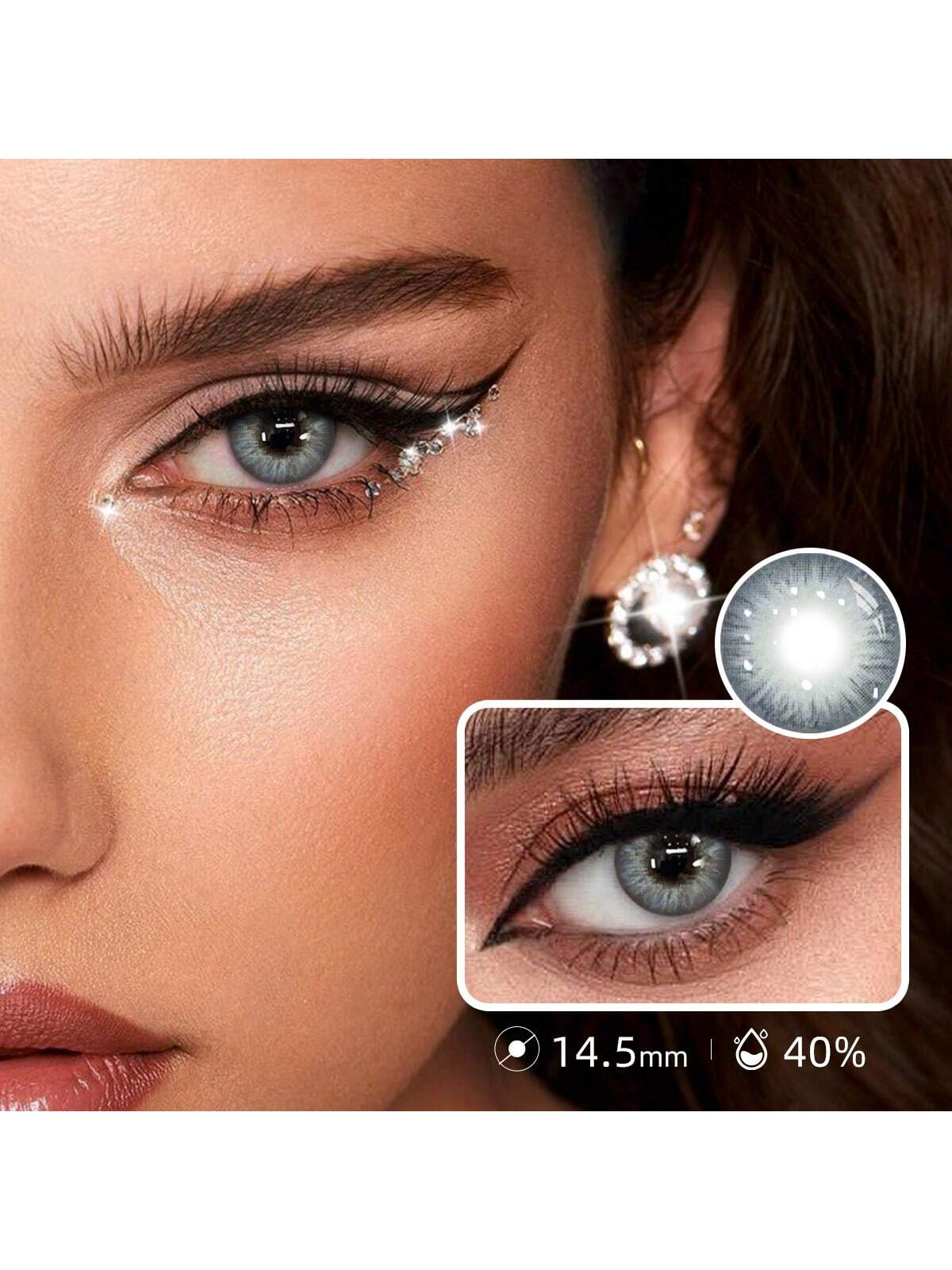 1 Pair Of Eye Grey Blue Makeup Colored Contact Lenses - Image 3