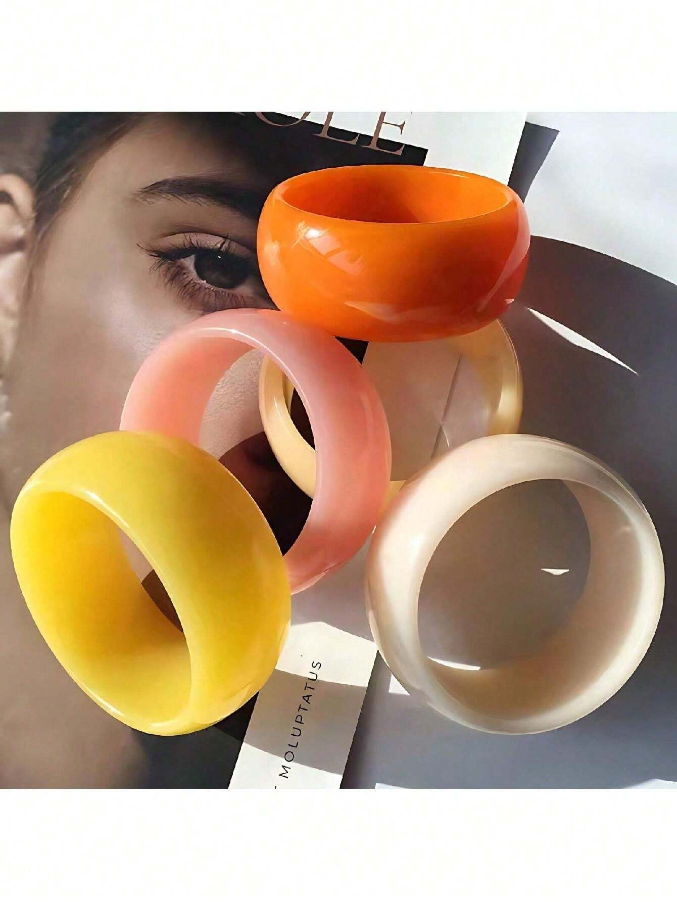 1pc Exaggerate Vintage Colorful Transparent Retrot Marble Pattern Acryic Heavy Wide Bangle Bracelet Dark Pink - Image 3