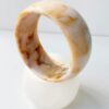 1pc Exaggerate Vintage Colorful Transparent Retrot Marble Pattern Acryic Heavy Wide Bangle Bracelet Brown and White