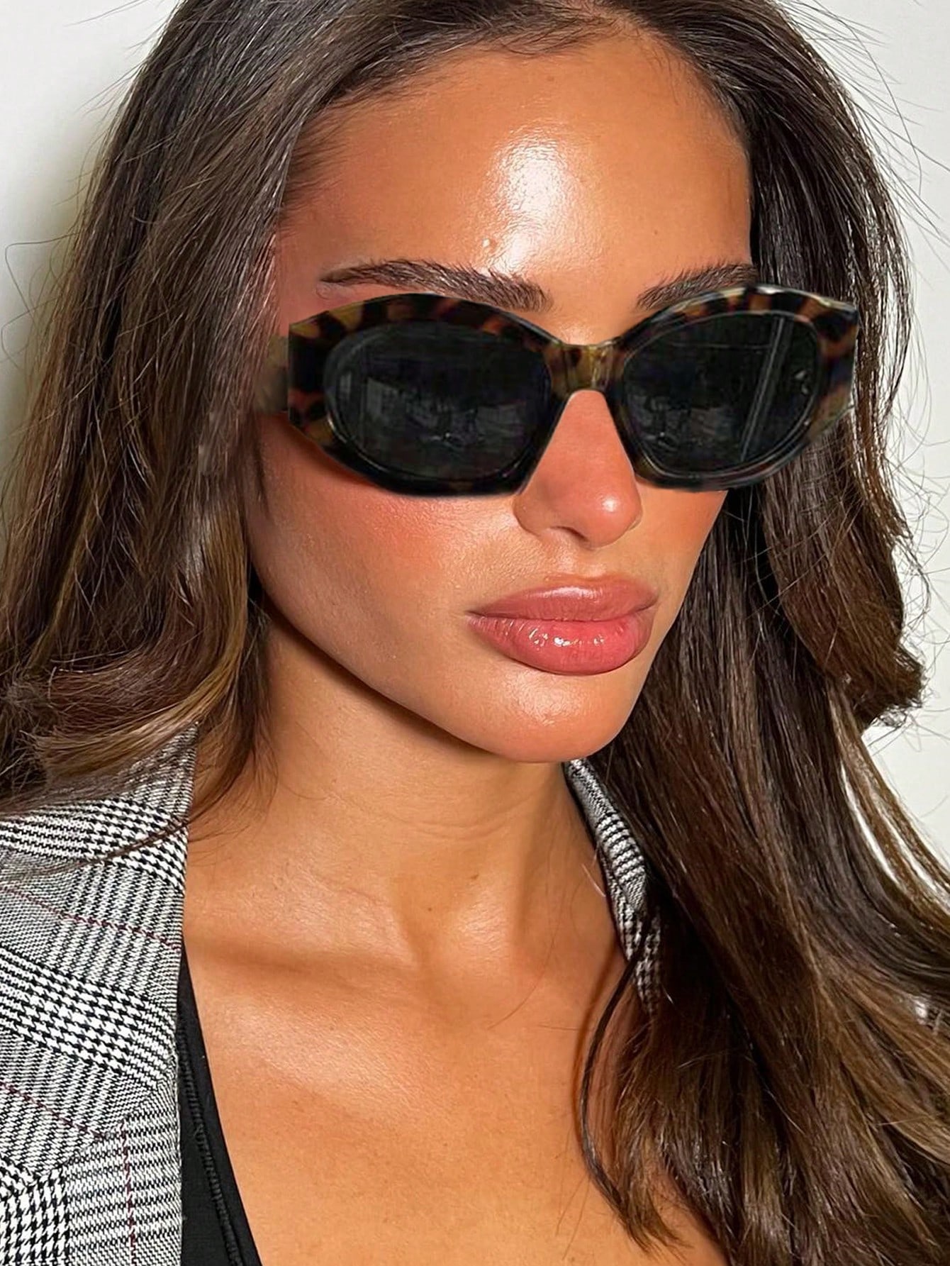 1pc Rhombus Full Frame Women's Fashion Eyeglasses - Image 5